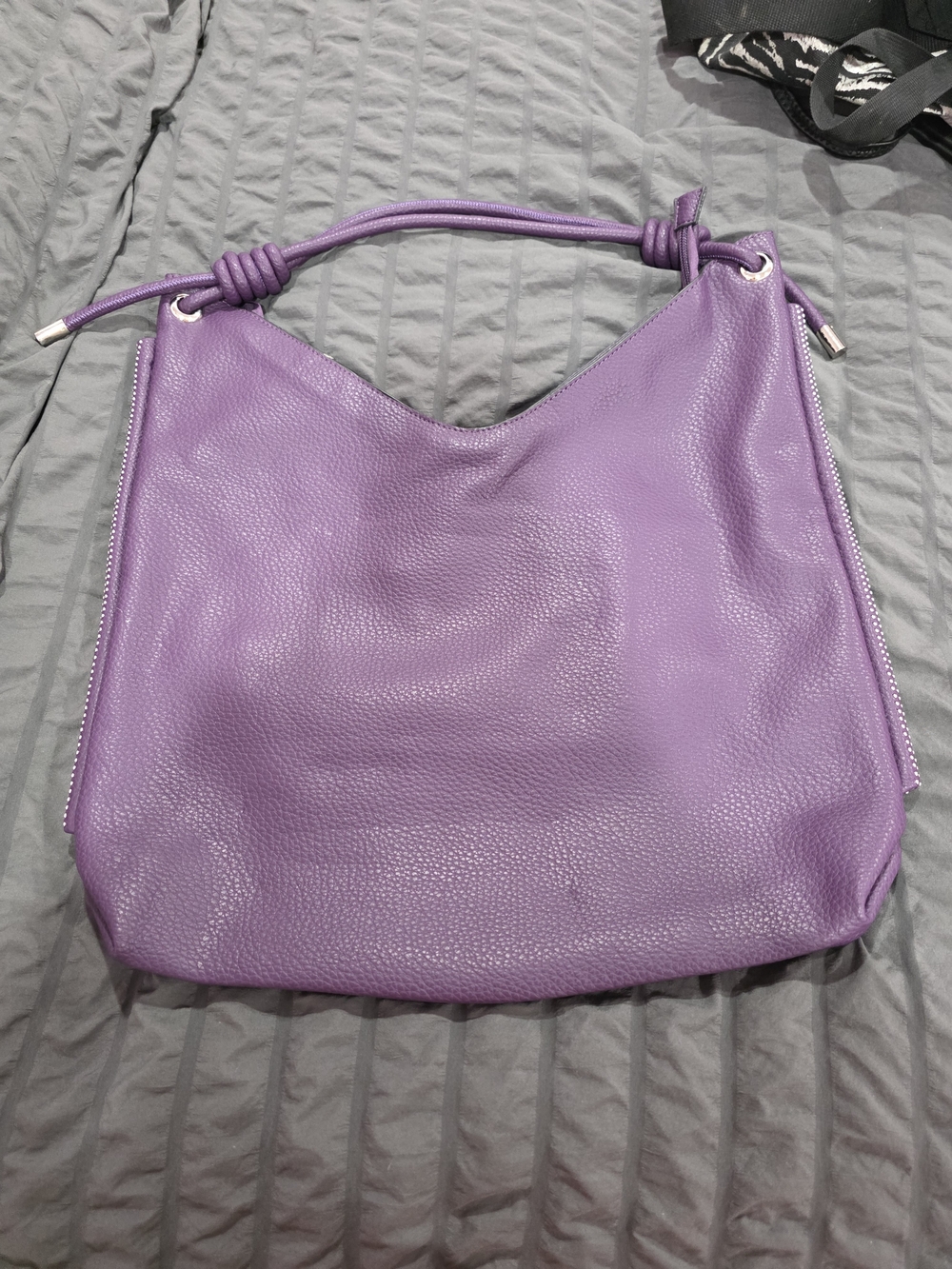 Montana West Lavender Pebbled Leather Knot-Handle Shoulder Bag